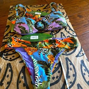 Farm Rio Striped Bananas Bikini Top & Bottom